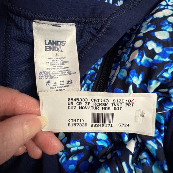 High Neck Zip Front Racerback Tankini Swimsuit Top - Size: 8 Long - NWT - Picture 12 of 15